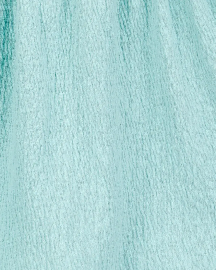 Outra vista de Conjunto infantil texturizado com lastex azul