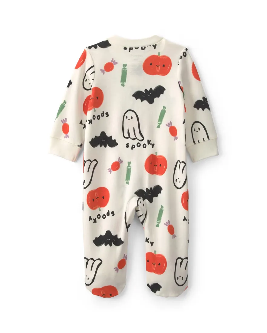Outra vista de Macacão bebê com pezinho Halloween - Off-white