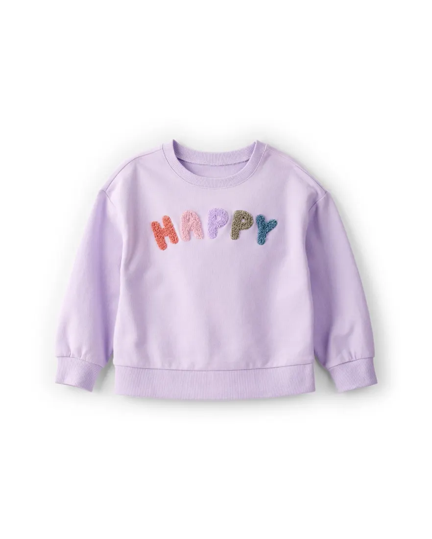 Blusa de moletom infantil happy - lilás