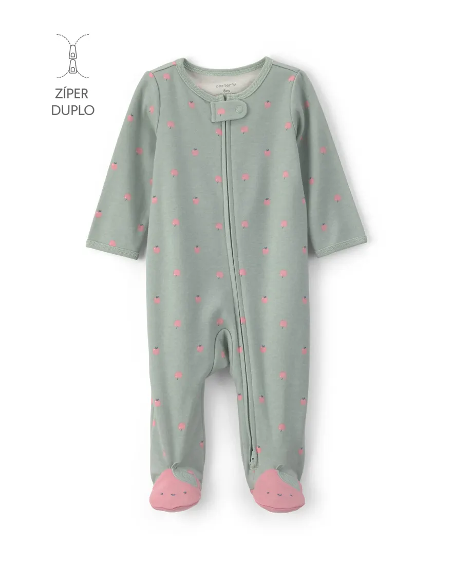 Macacão bebê menina com pezinho estampado