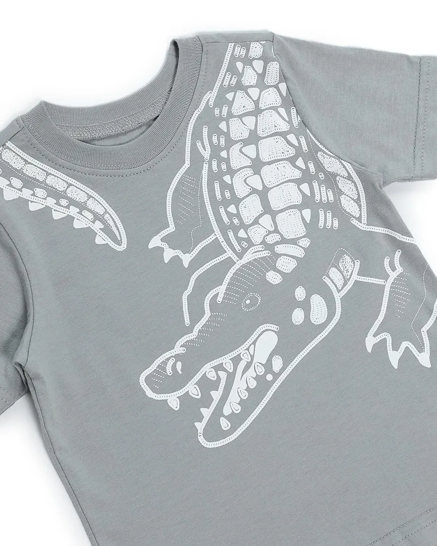 Outra vista de Camiseta infantil jacaré