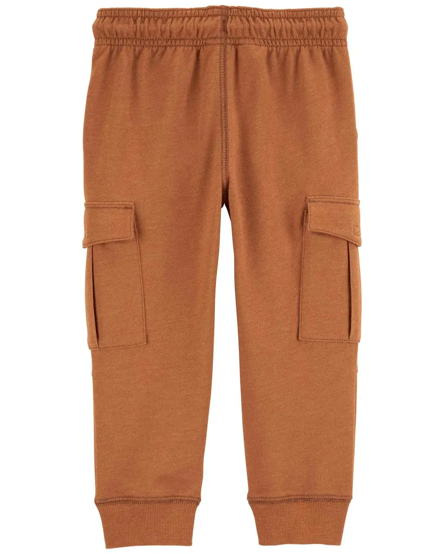 Outra vista de Calça de moletom infantil jogger cargo marrom