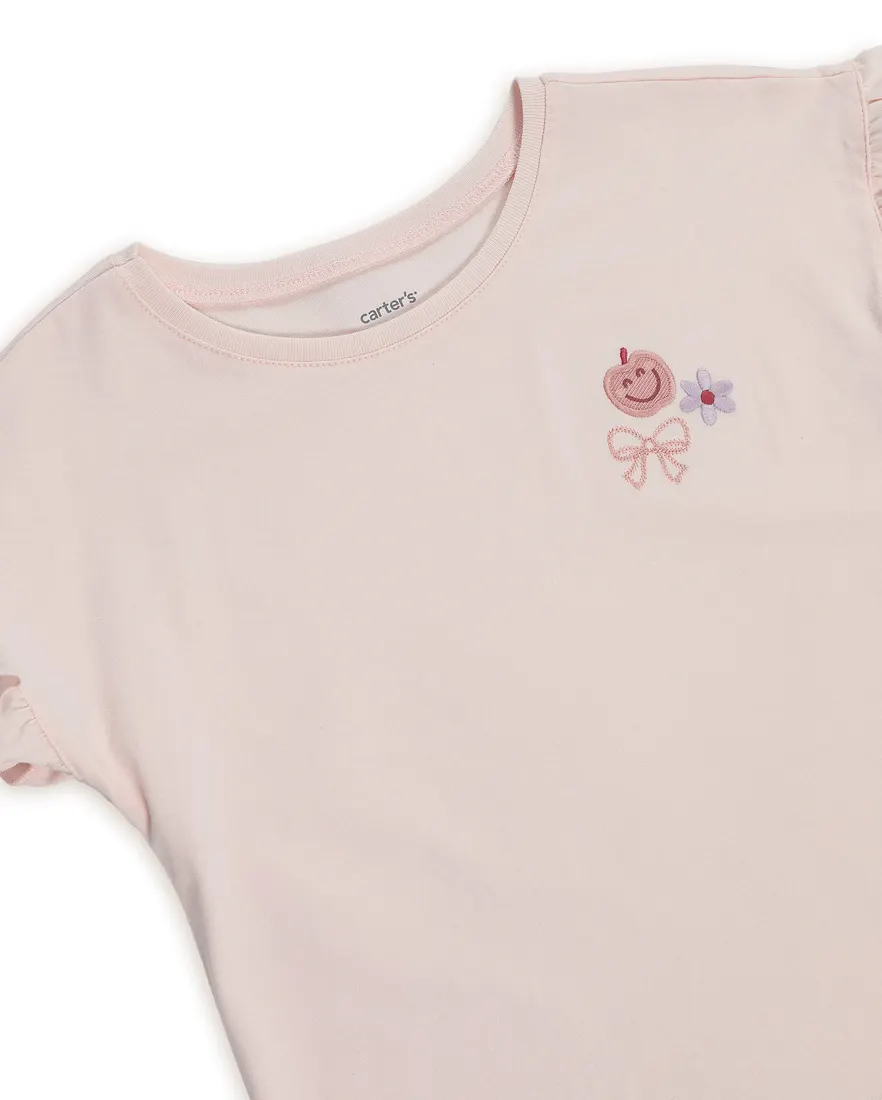 Outra vista de Camiseta infantil lacinho - rosa