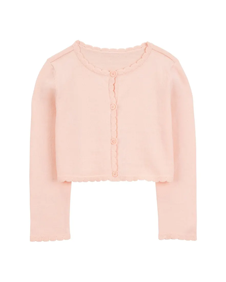 Casaco infantil de tricot rosa