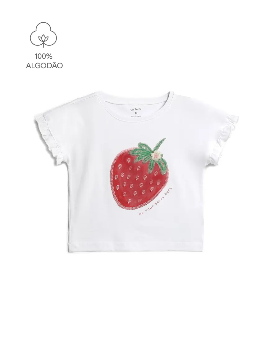 Camiseta infantil relaxed com babados