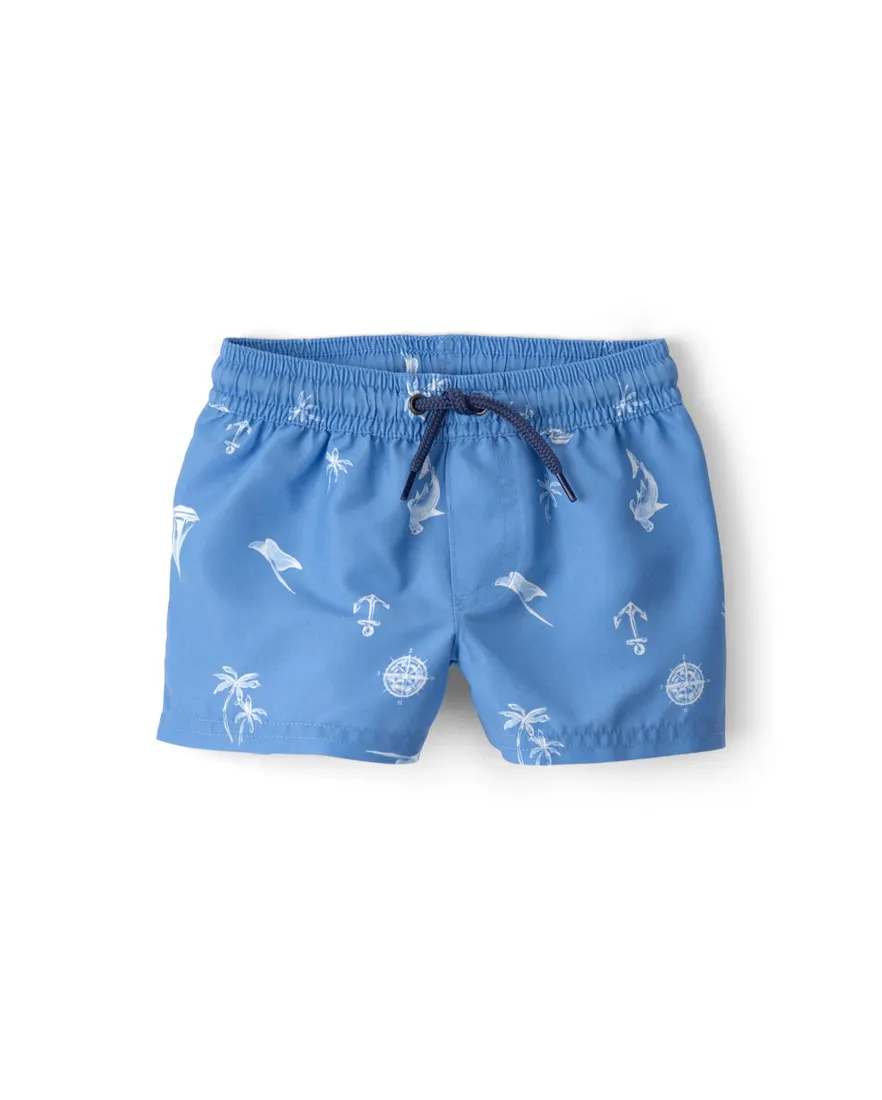 Outra vista de Conjunto de praia bebê menino tubarão UV 50+ 2 peças - Multicor