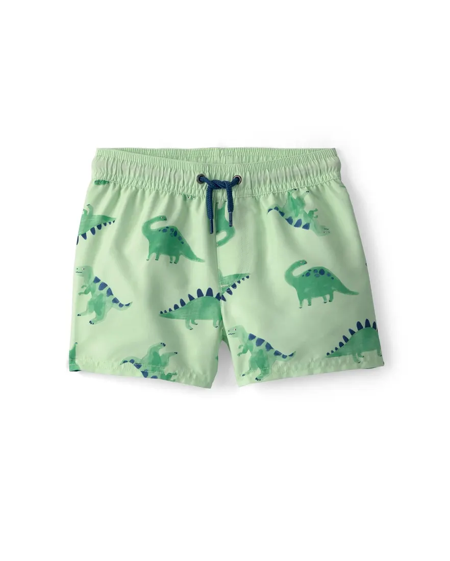 Short água infantil menino dinossauro UV 50+ - Verde Claro