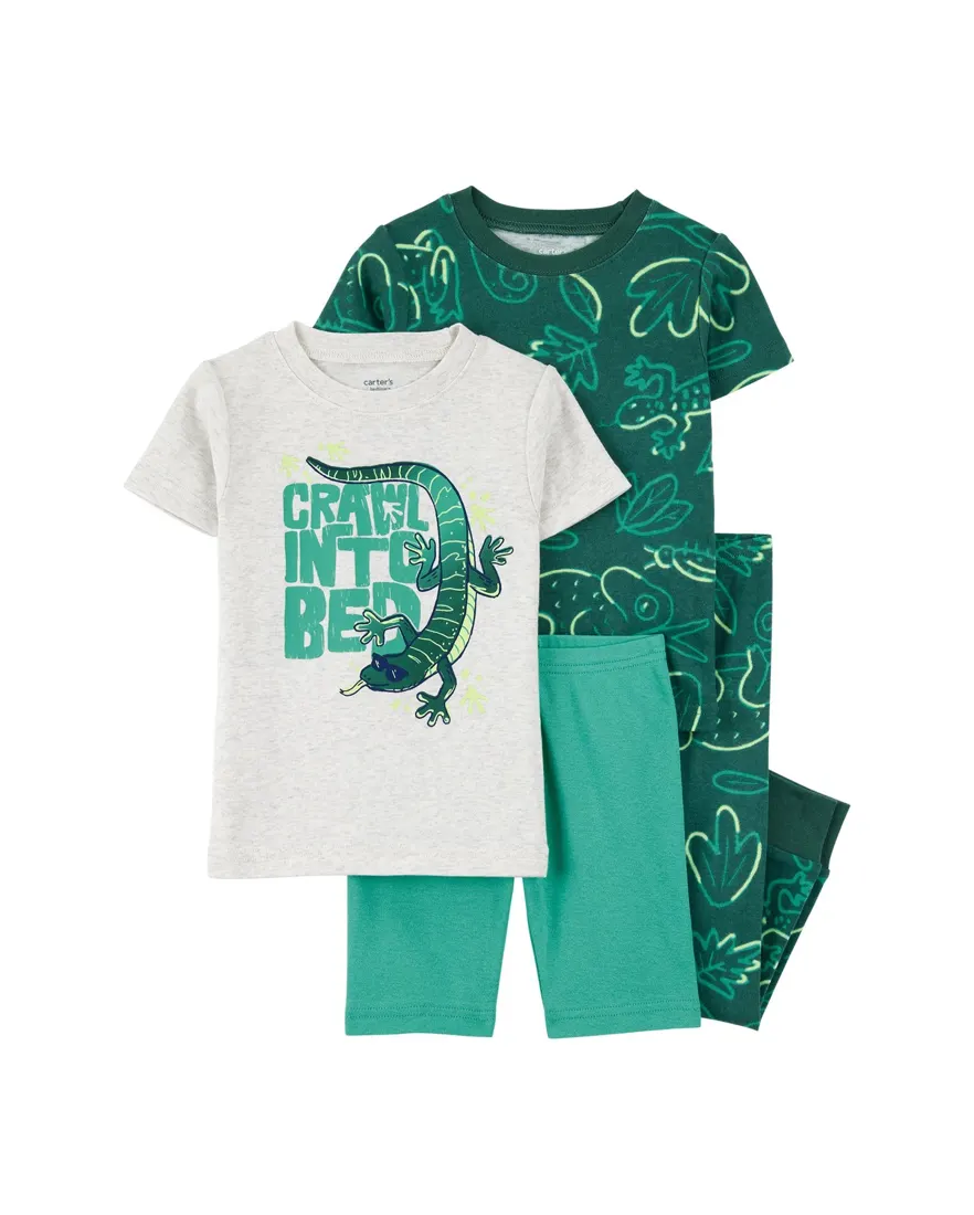 Pijama bebê 4 peças lagarto na floresta multicor