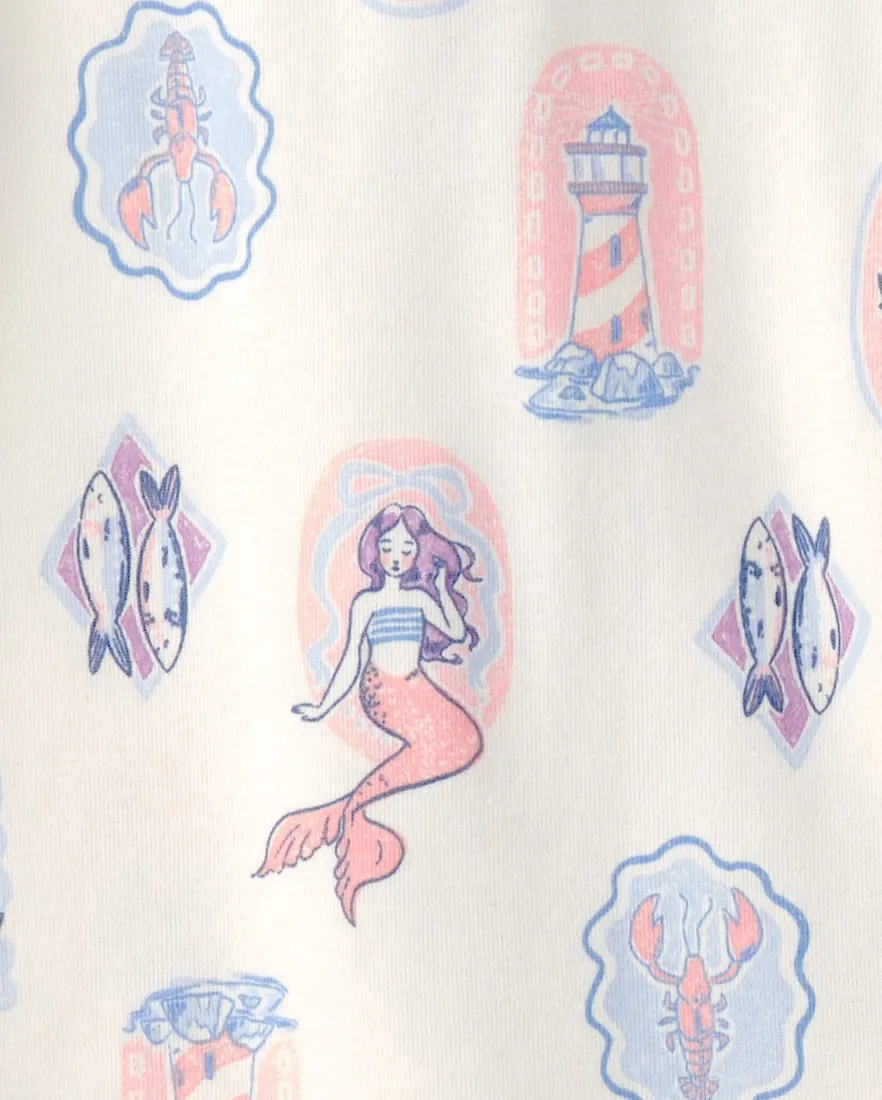 Outra vista de Pijama longo infantil 4 peças estampada - Multicor