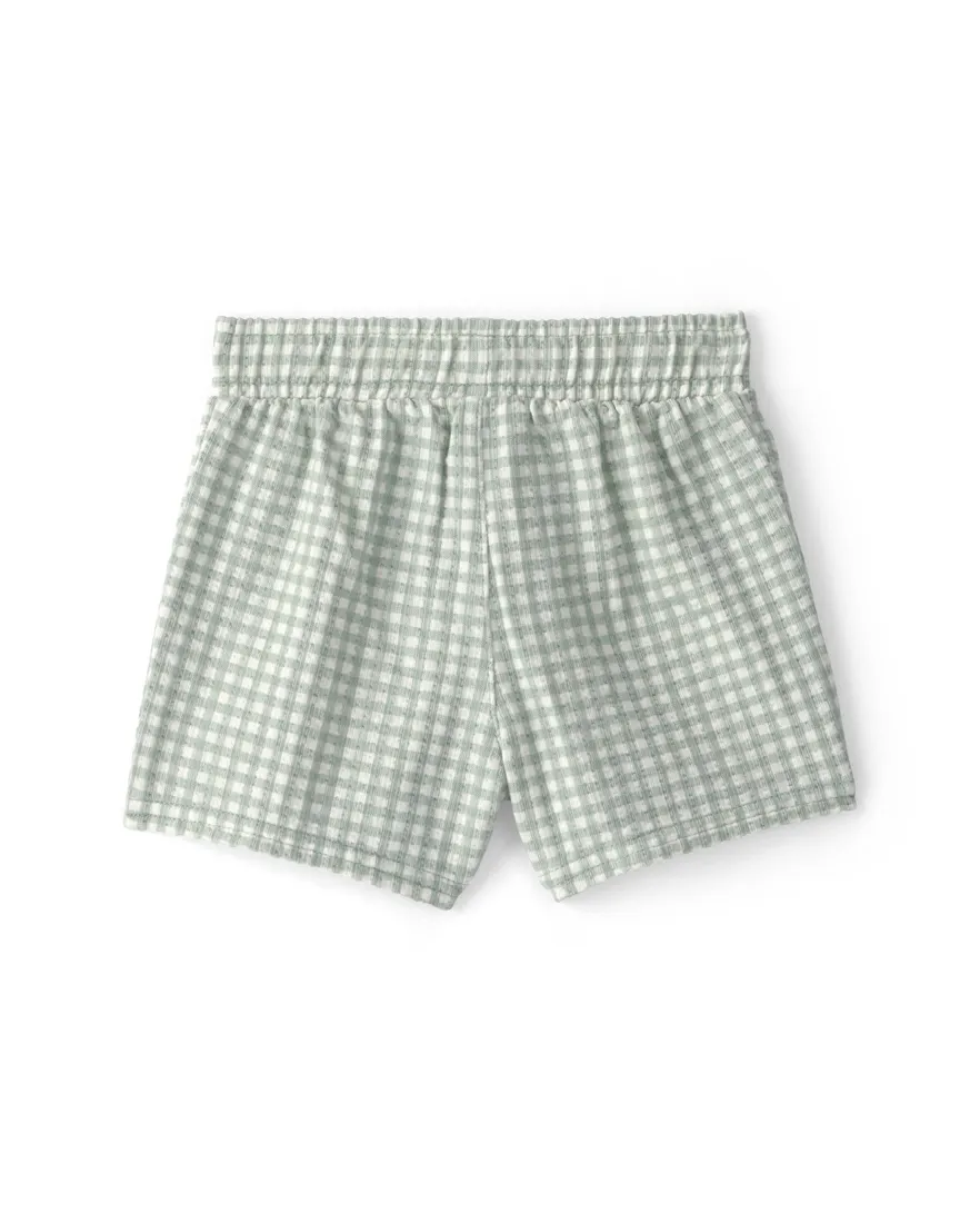 Outra vista de Conjunto curto bebê 2 peças xadrez - Verde