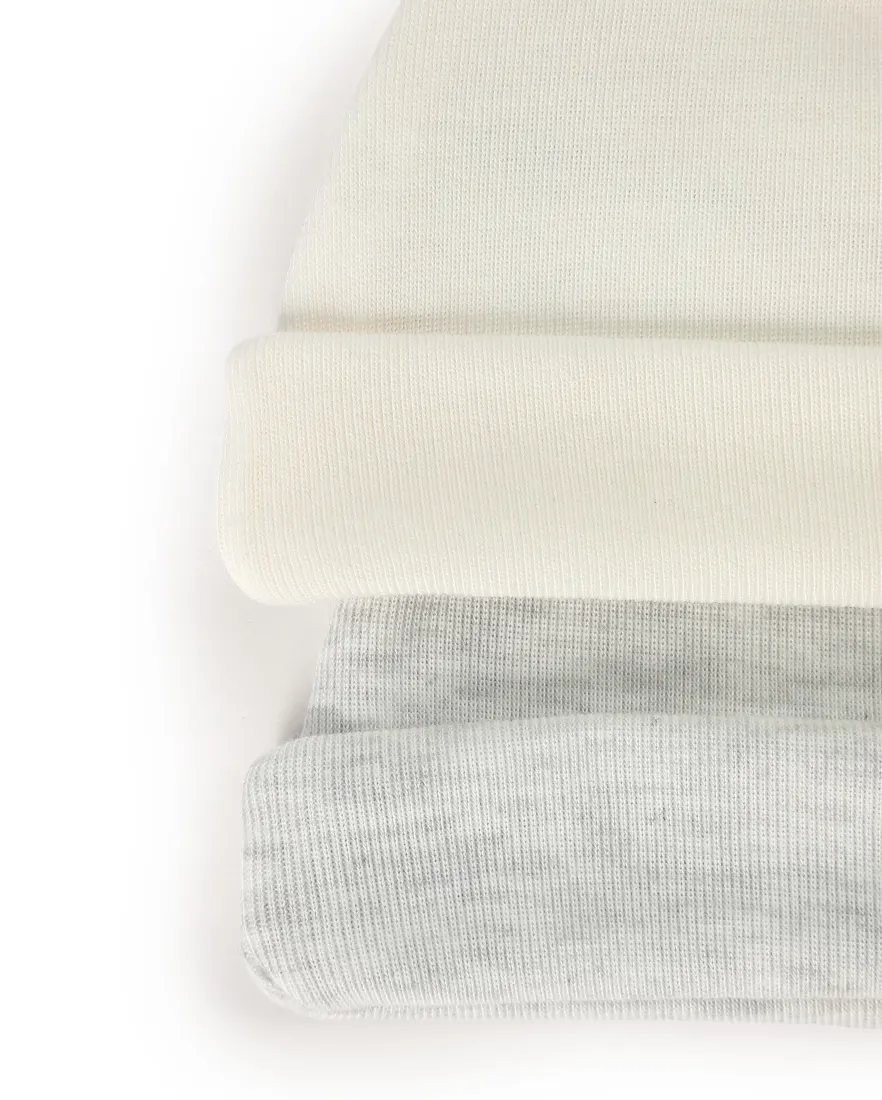 Outra vista de Kit touca bebê 2 peças com dobra - multicor