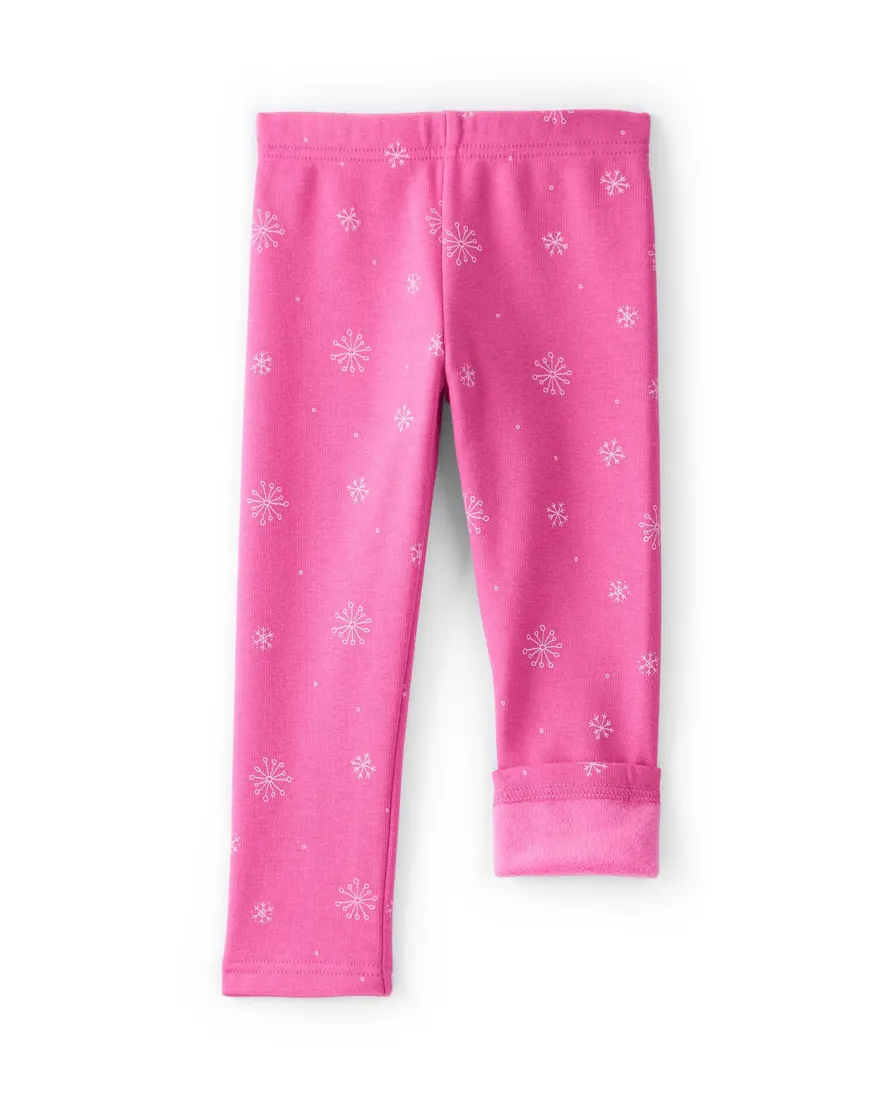 Outra vista de Calça legging infantil peluciada neve - rosa