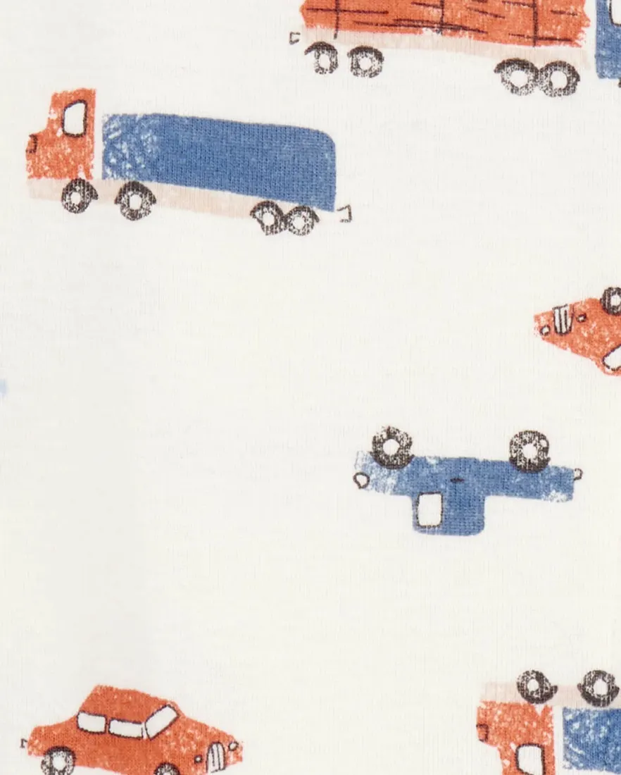 Outra vista de Macacão pijama infantil menino com pezinho estampado