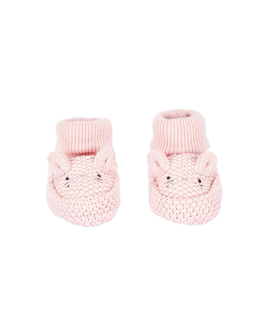 Pantufa bebê em tricot bichinho interativo - rosa