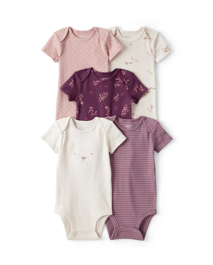 Outra vista de Kit body bebê 9 peças raminhos - multicor