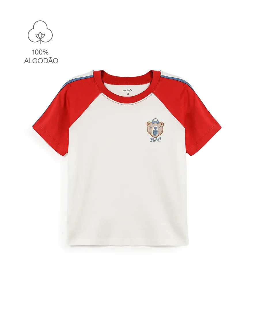 Camiseta infantil ursinho - branca
