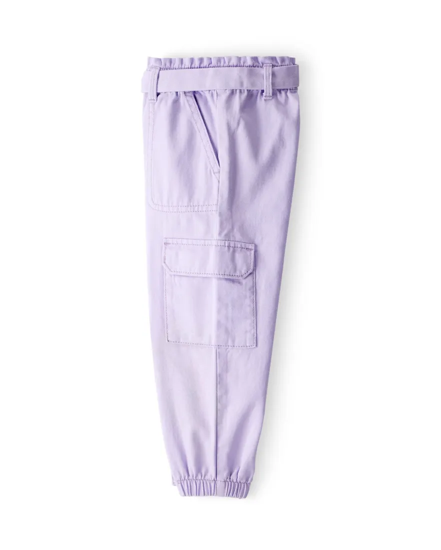 Outra vista de Calça infantil clochard cargo - lilás