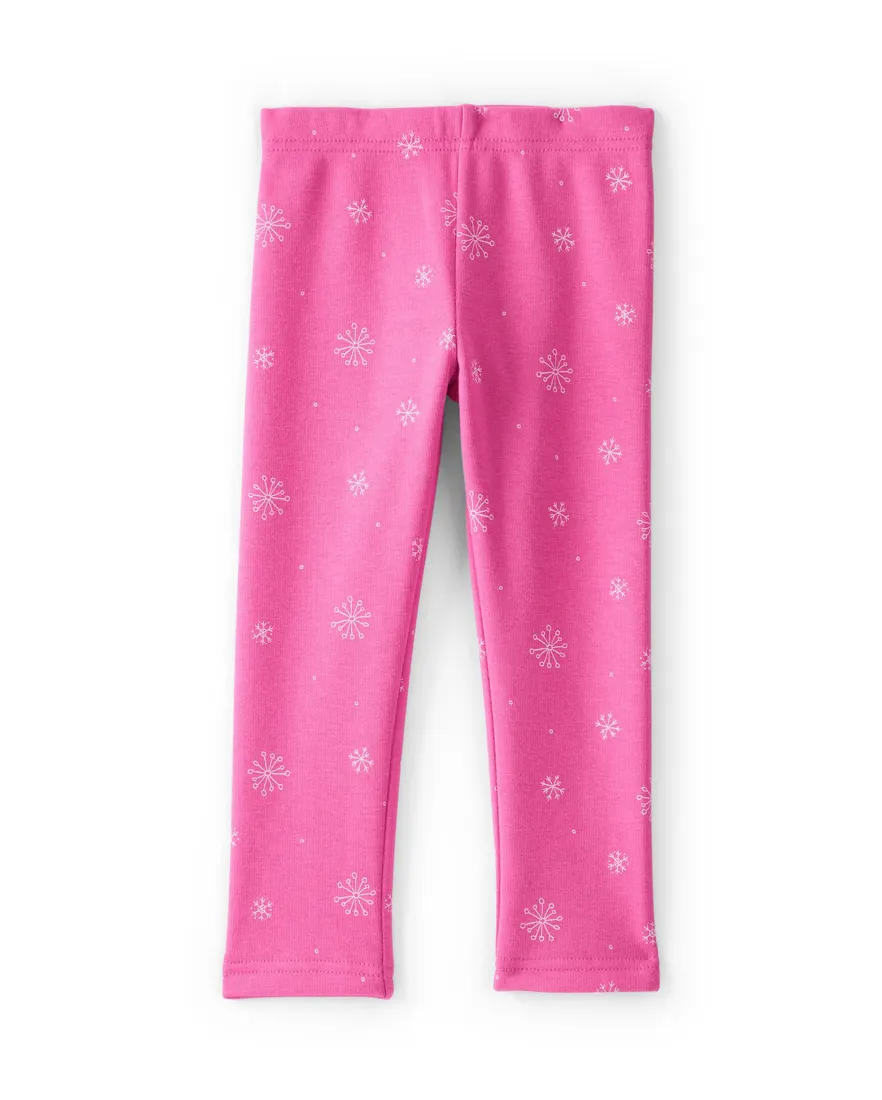 Calça legging infantil peluciada neve - rosa