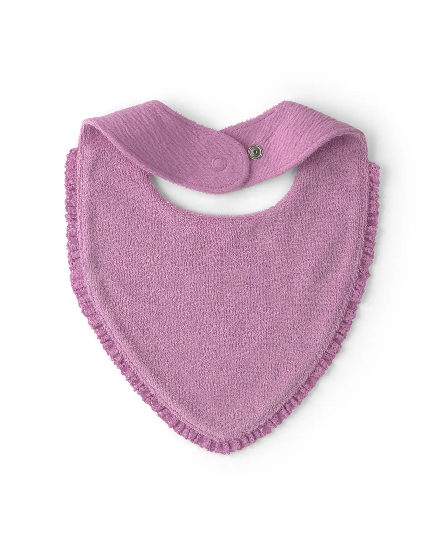 Outra vista de Kit babador bebê 2 peças texturizado e floral - multicor