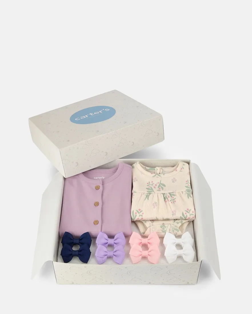 Enxoval bebê menina + caixa de presente P 10 peças - Multicor