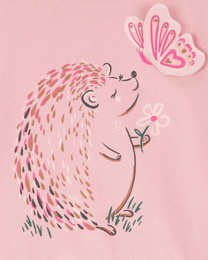 Outra vista de Blusa de moletom infantil borboleta rosa