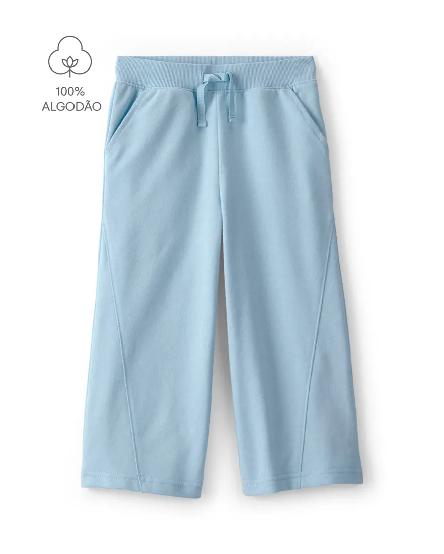 Calça de moletom infantil ampla - Azul