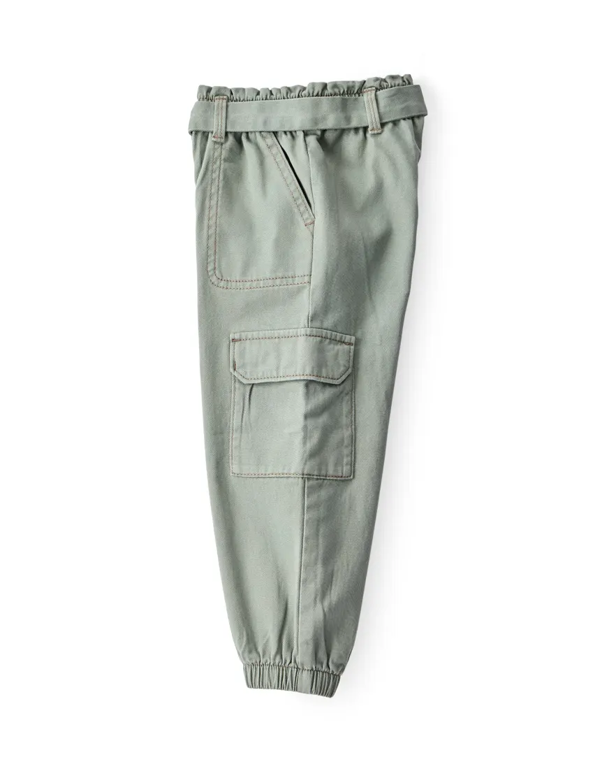 Outra vista de Calça infantil clochard cargo - verde