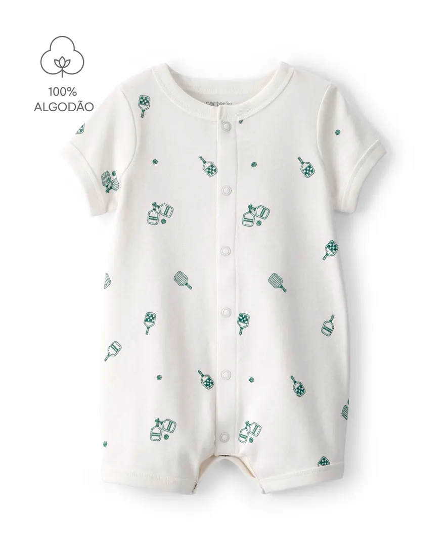 Macaquinho bebê estampado - Off-white