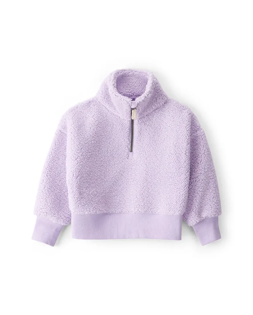 Blusa infantil em sherpa gola alta - lilás