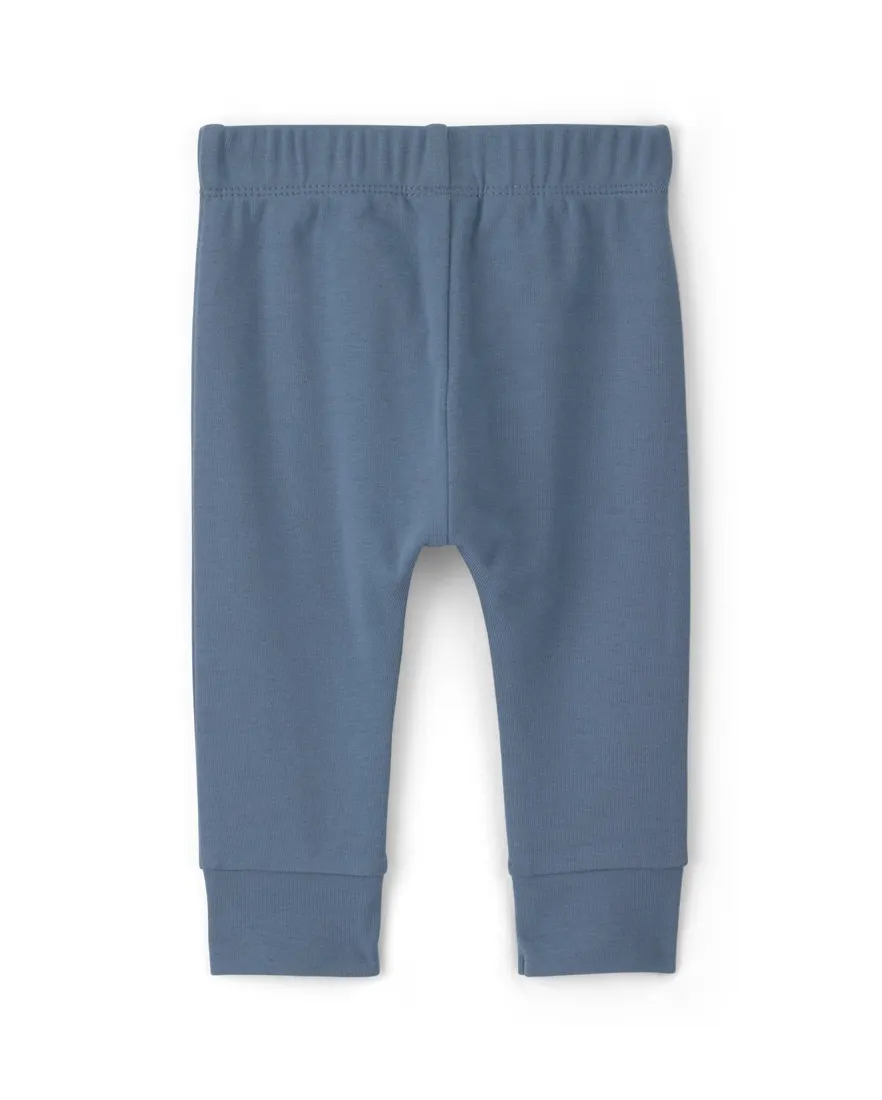Outra vista de Kit calça bebê 2 peças cós elástico - Azul