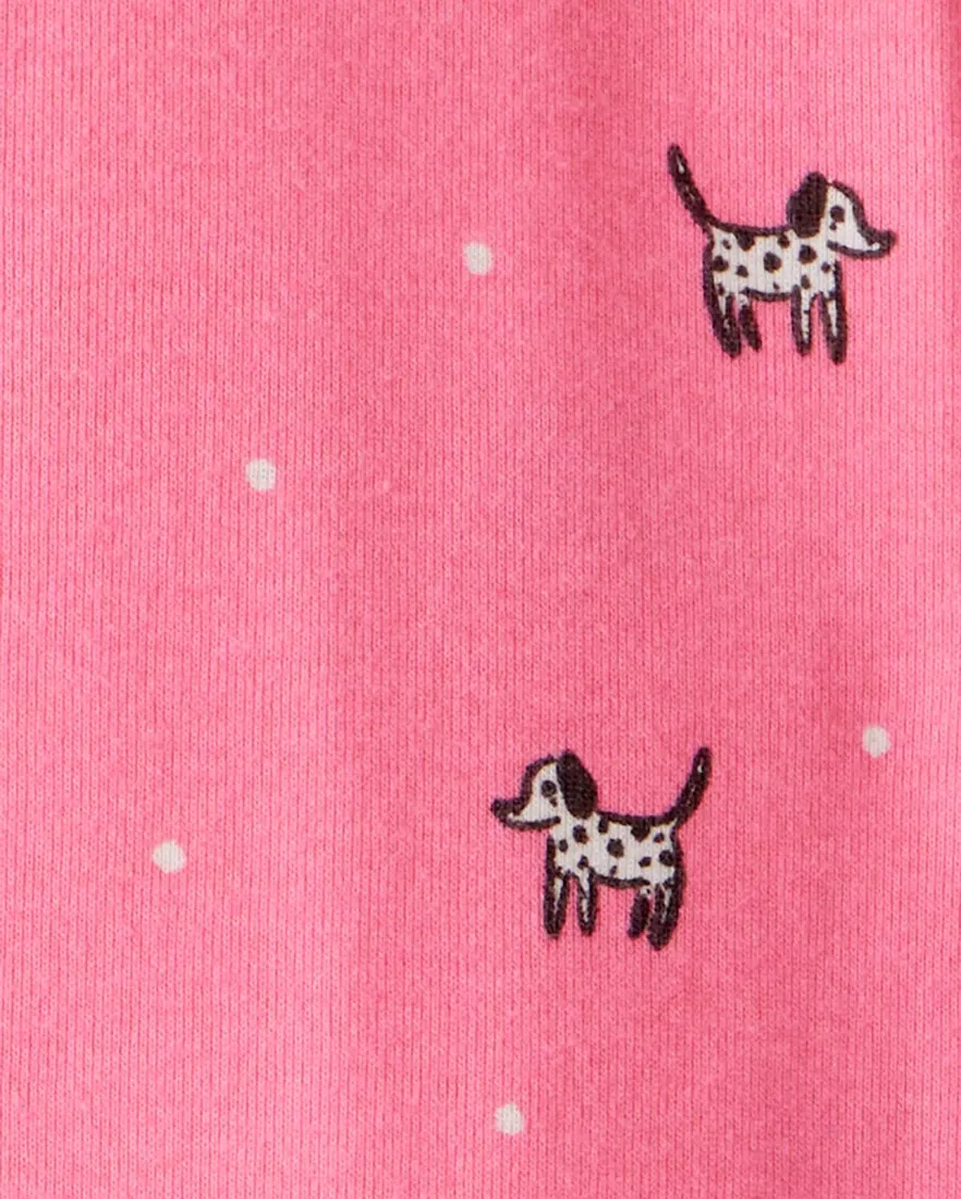 Outra vista de Macacão pijama infantil dálmatas - rosa