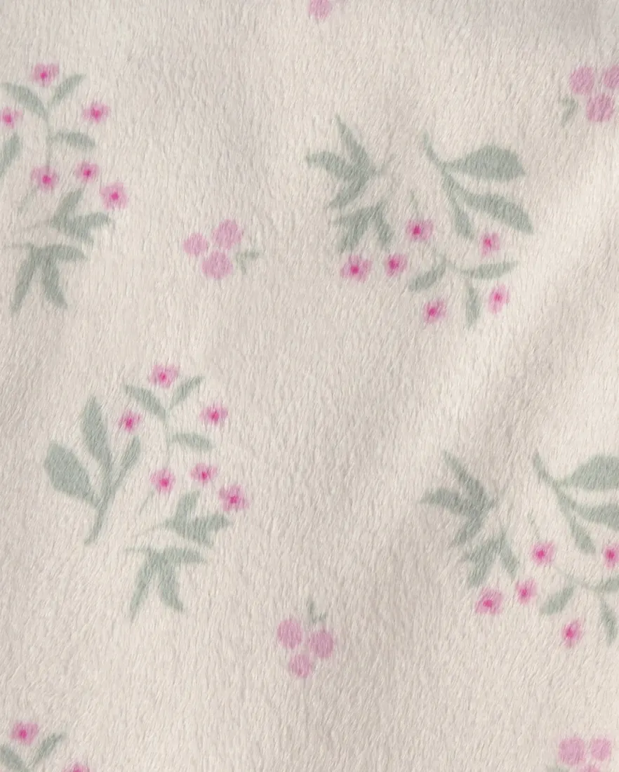 Outra vista de Cobertor bebê peluciado floral - bege