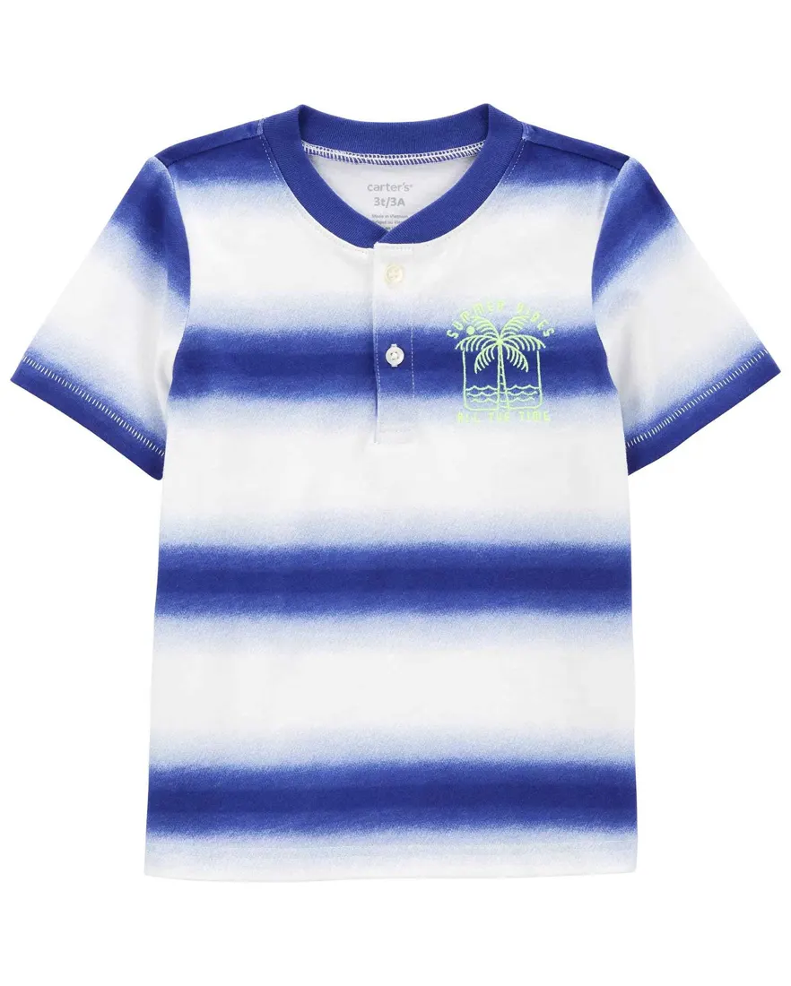 Camiseta infantil manga curta summer vibes listras branca