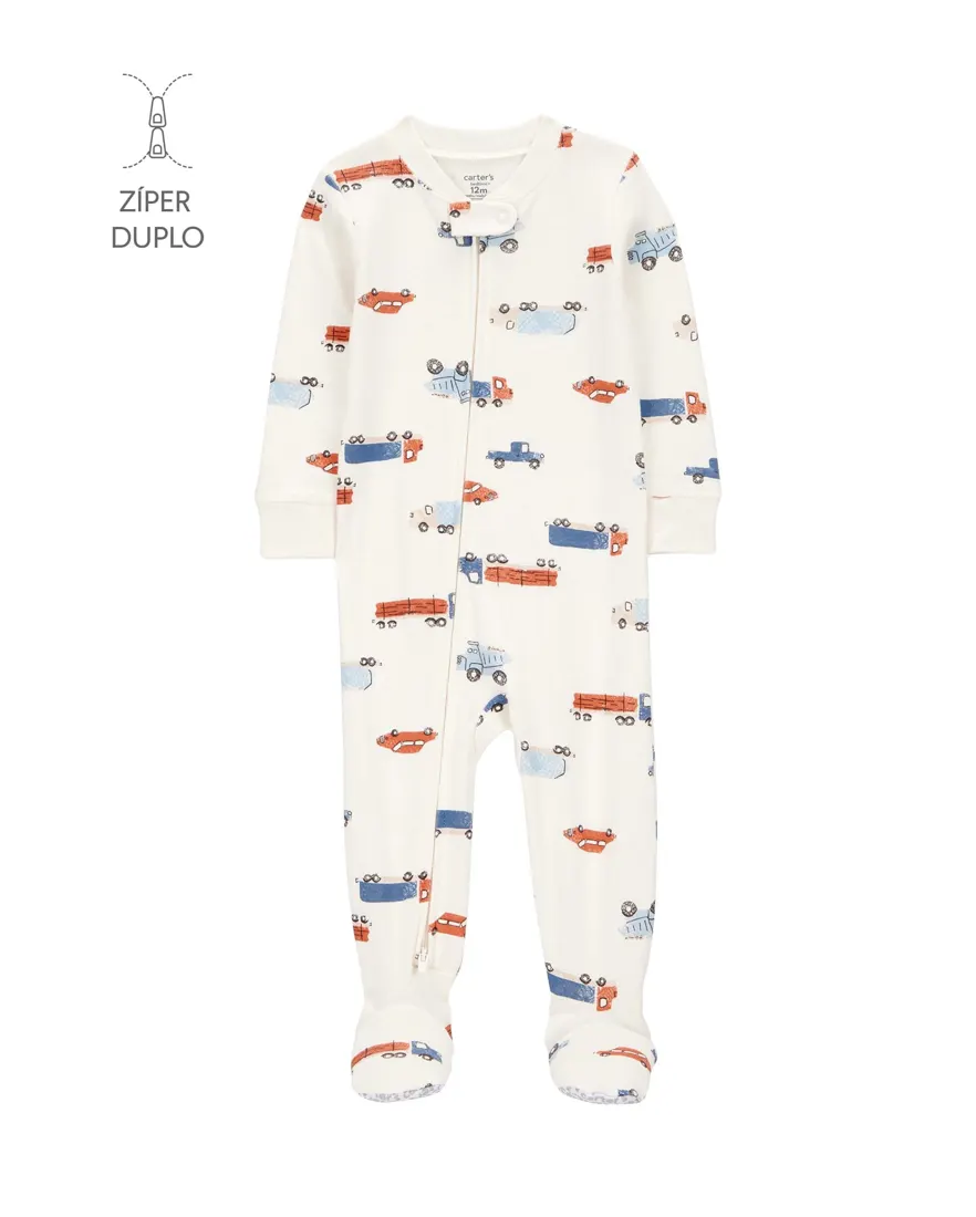 Macacão pijama infantil menino com pezinho estampado
