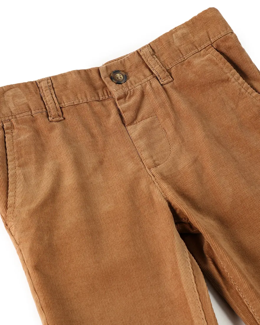 Outra vista de Calça infantil veludo cotelê - marrom