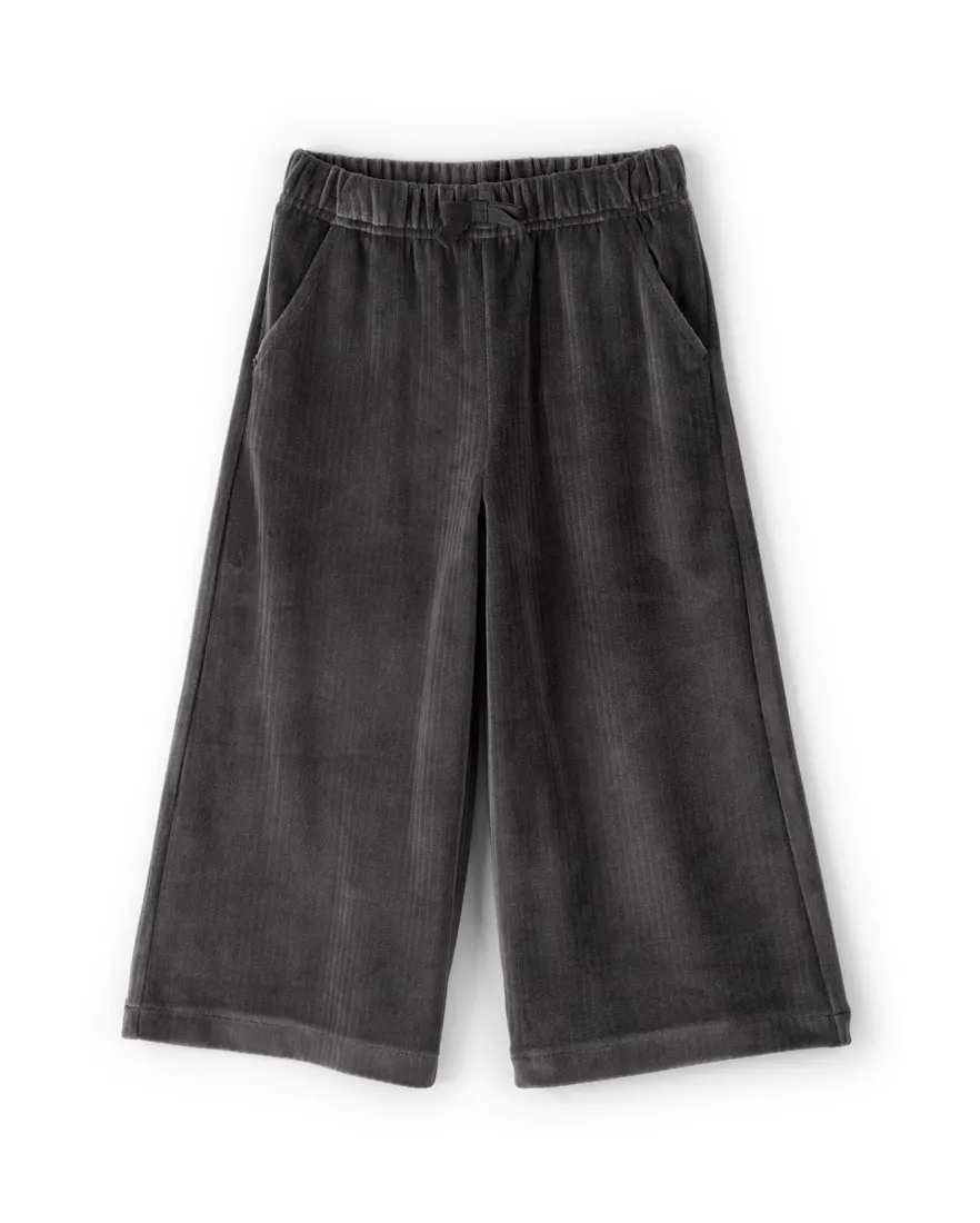 Calça infantil relaxed em plush - cinza