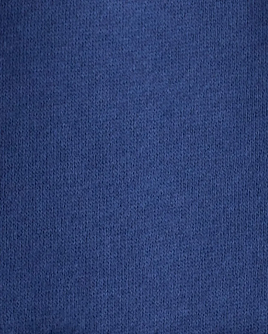 Outra vista de Blusa de moletom infantil gola alta canguru - azul