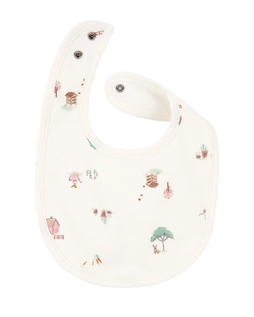 Outra vista de Kit babador bebê menina em algodão 3 peças - Multicor