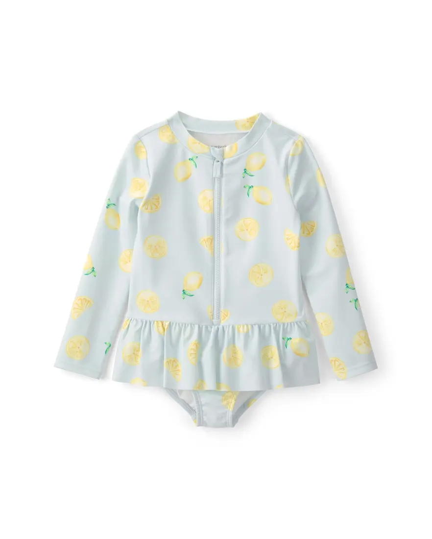 Maiô infantil menina limão UV 50+ - Multicor