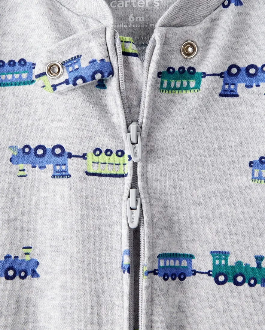 Outra vista de Macacão bebê menino com pezinho estampado