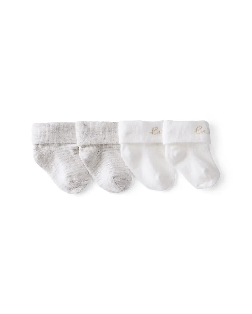 Kit meia bebê 2 pares punho delicado multicor