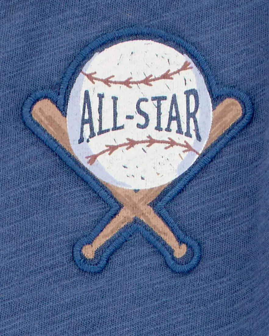 Outra vista de Camiseta infantil esportiva mescla azul