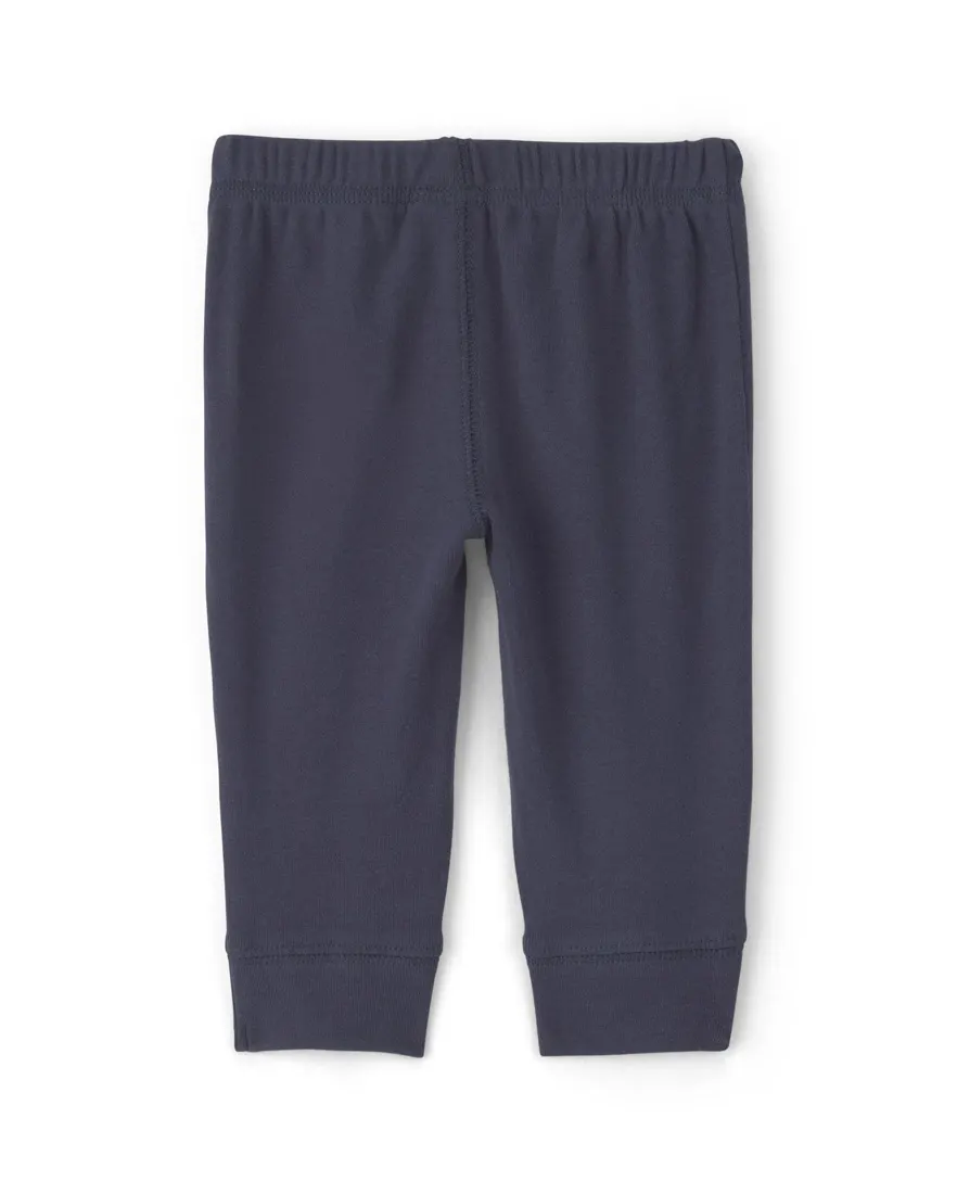Outra vista de Kit calça bebê 2 peças jogger básica - Multicor