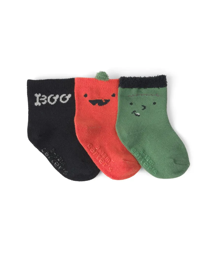 Kit meia bebê 3 pares Halloween - Multicor