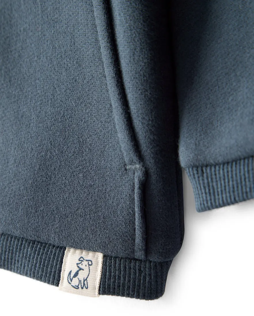 Outra vista de Blusa de moletom bebê com capuz e felpa - azul