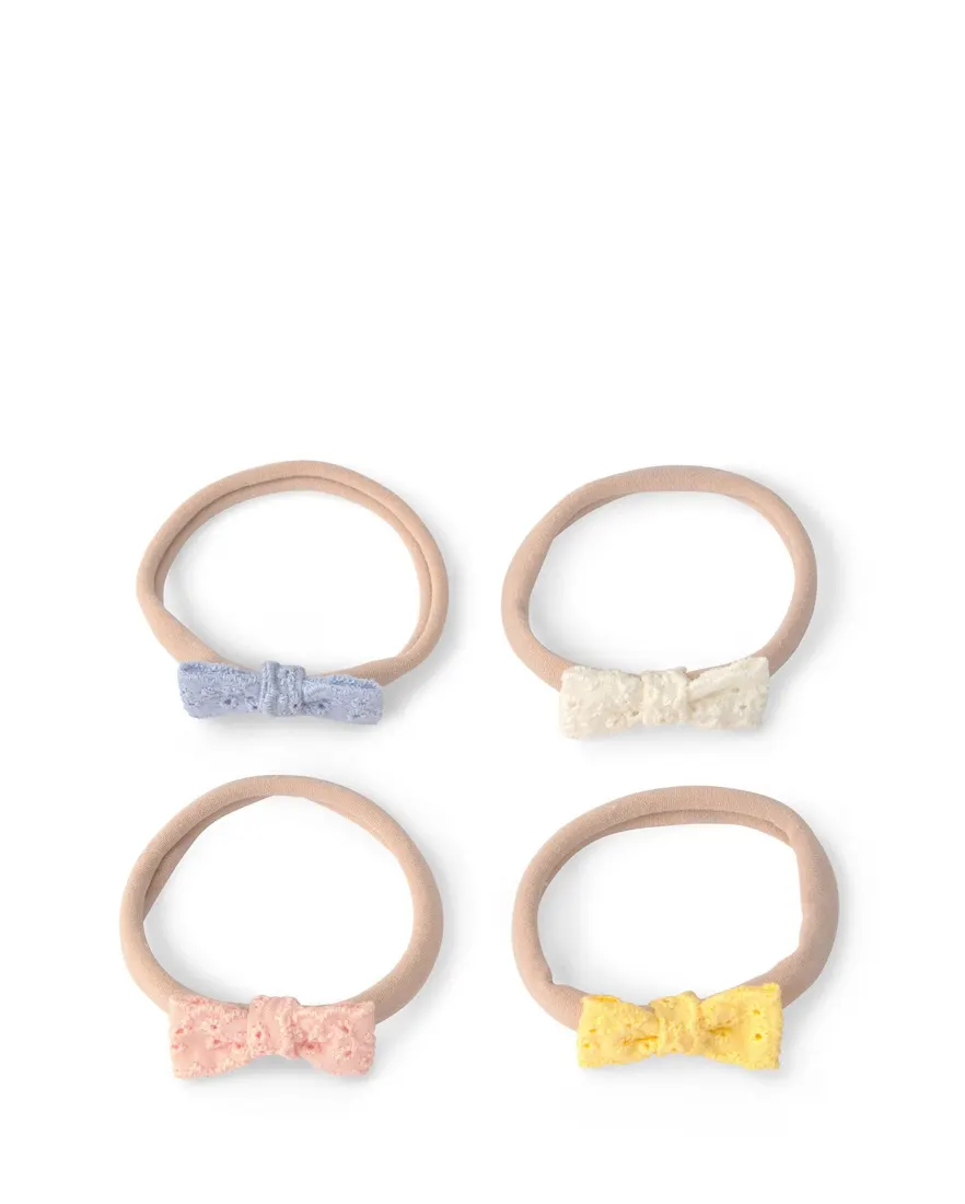 Kit elástico de cabelo bebê 4 peças laço - multicor