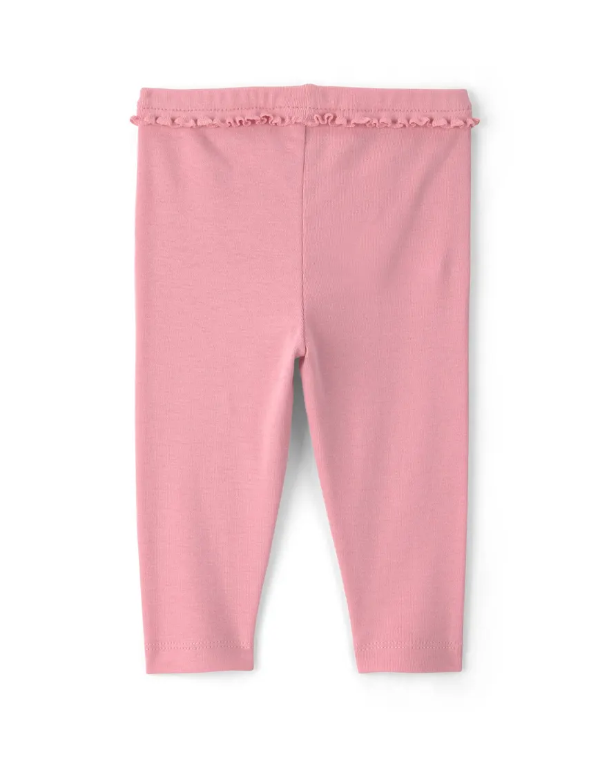 Outra vista de Kit calça bebê 2 peças com babado - Multicor