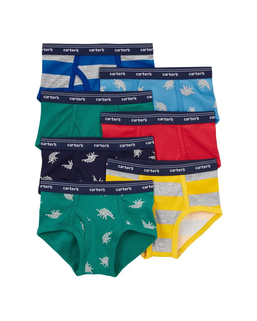 Kit cueca infantil 7 peças estampado - Multicor