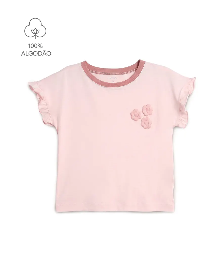 Camiseta infantil menina florzinhas