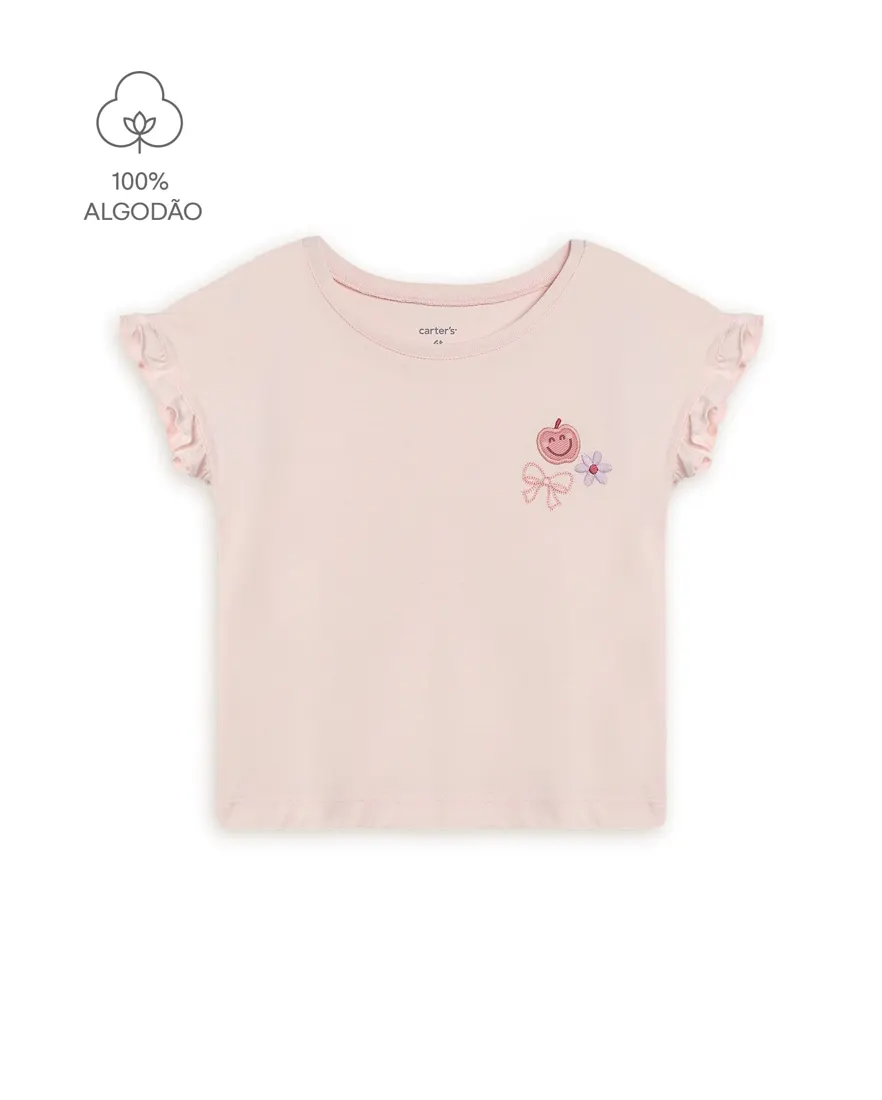 Camiseta infantil lacinho - rosa